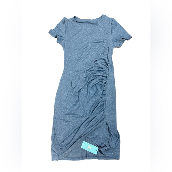 Cupshe Blue Short Sleeve Asymmetrical Jersey Mini Dress - Picture 4 of 7